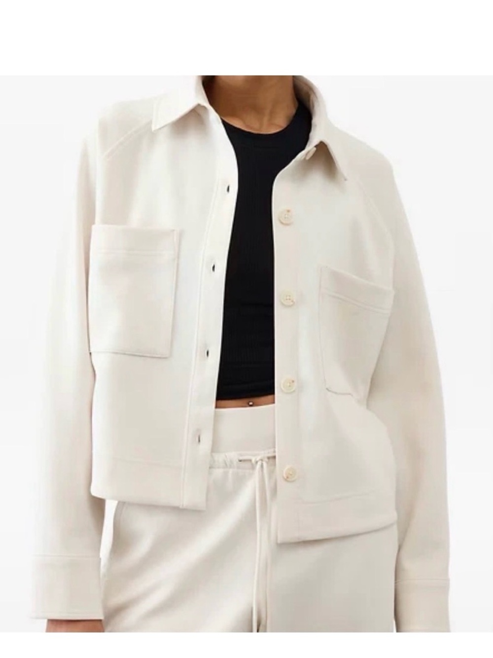 NWT Athleta Allure Cream Utility Cropped Jacket